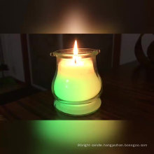 Custom multicolor scented soy wax candle in glass jar